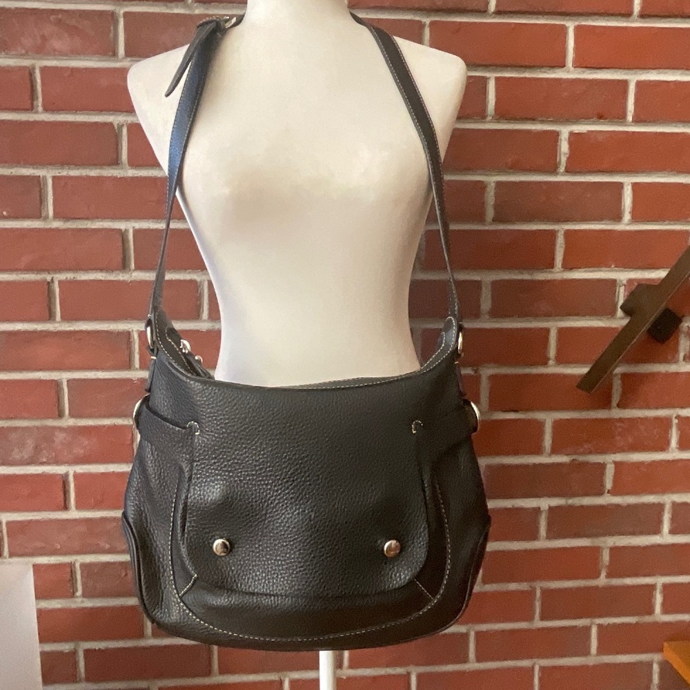 •❤️SOLD❤️Lancel Paris Black Pebbled Leather Zip Crossbody Shoulder Bag, NWOT - Picture 1 of 14